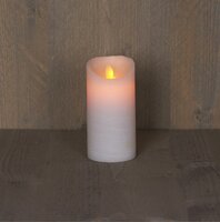 1x Witte LED kaars / stompkaars 15 cm - op batterijen met bewegende vlam - afbeelding 1