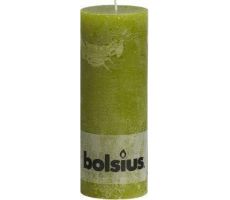 Bolsius, stompkaars, rustiek, groen, b 7 cm, h 19 cm - afbeelding 1
