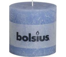 Bolsius, stompkaars, rustiek, jeansblauw, b 10 cm, h 10 cm