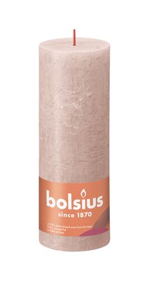 Bolsius Stompkaars rustiek Shine Ø68 x 190 mm Misty pink