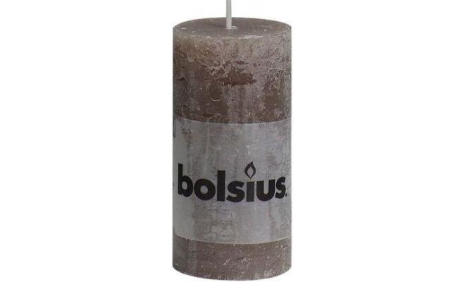 Bolsius, stompkaars, rustiek, taupe, b 5 cm, h 10 cm - afbeelding 1