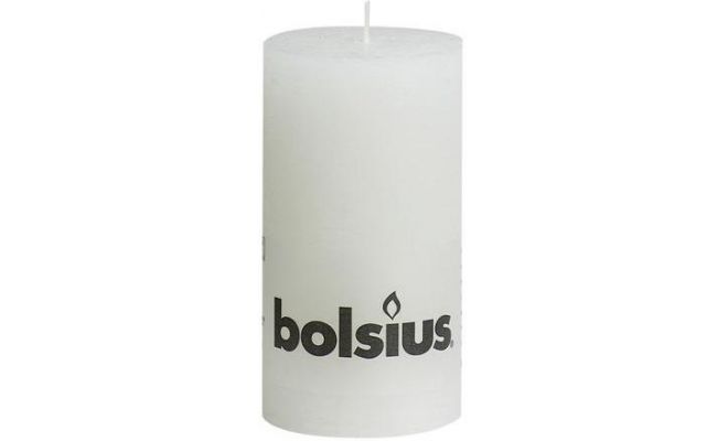 Bolsius, stompkaars, rustiek, wit, b 7 cm, h 13 cm - afbeelding 1