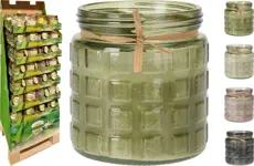 citronella kaars in glazen pot 11.5x12cm, per stuk
