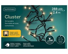 Cluster led, L 2,4m, 288 lights klassiek warm, zwart, Led kerstverlichting - afbeelding 1