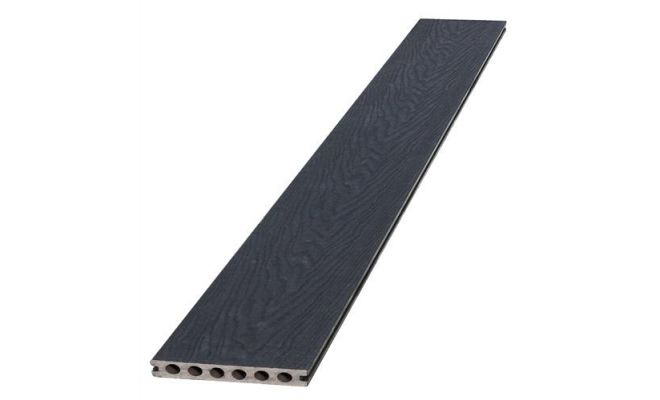 Composiet dekdeel houtstructuur (co-extrusie) 2,3 x 14,5 x 420 cm, zwart. - afbeelding 1