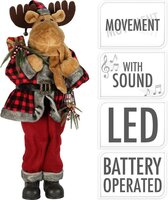 dassende rendier met muziek, led, 95 cm