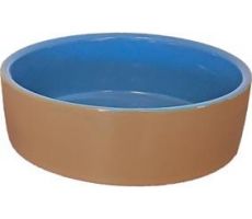 Eetbak steen 22.5cm beige/blauw - afbeelding 1