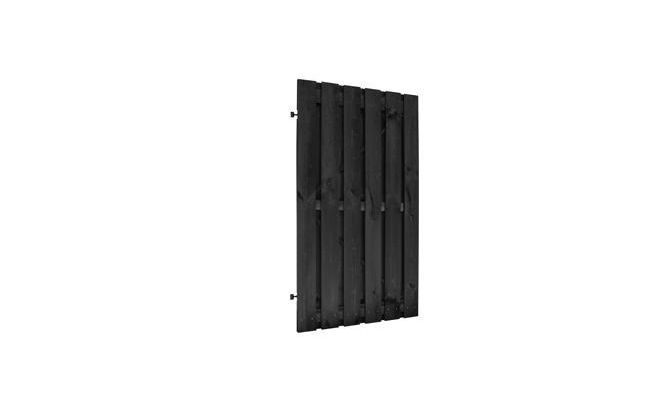 Grenen geschaafde plankendeur op verstelbaar zwart stalen frame 100 x 180 cm, recht, zwart gedompeld - afbeelding 1