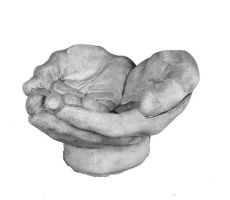 Gevouwen handen, beton, l 32 cm, b 21 cm, h 21 cm - afbeelding 1