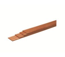 Hardhouten geschaafde plank, met V-groeven, 1,5 x 14,5 x 400 cm. - afbeelding 1