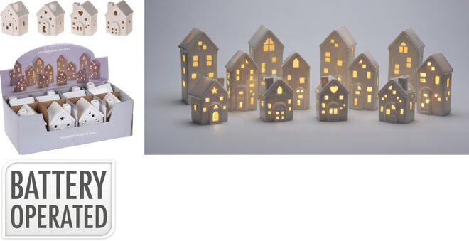 huis met led 8cm, per stuk