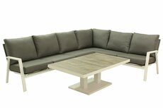 Ibiza hoekbank wit 3 delig + center + tafel, 1749,= SHOWROOM MODEL