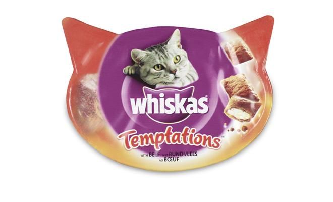 Kattenvoer, Whiskas Temptations, rundvlees, 60 gram - afbeelding 1