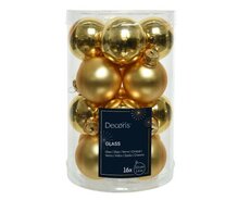 Kerstbal glas D 3.5cm mix Licht goud 16 stuks - afbeelding 3