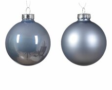 Kerstbal glas, mix, D 7 cm, Mist blauw - afbeelding 2