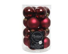 Kerstbal glas D 3.5cm mix Ossenbloed 16 stuks - afbeelding 1