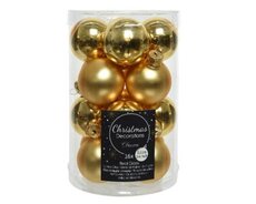 Kerstbal glas D 3.5cm mix Licht goud 16 stuks - afbeelding 1