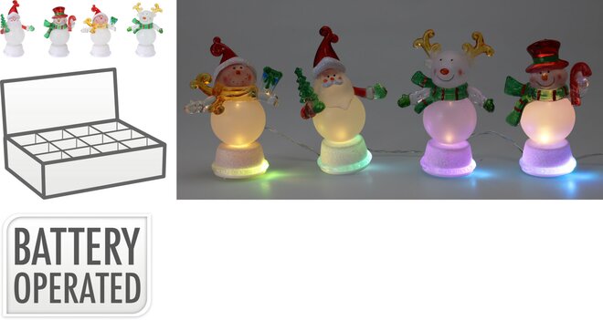 kerstfiguur met led 8cm, per stuk