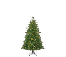 Brampton kerstboom slim groen met 120 led, 974 tips - H155xD102cm - afbeelding 1