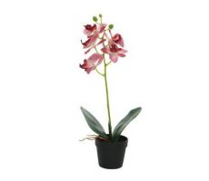 Kunstplant, orchidee in pot - afbeelding 2