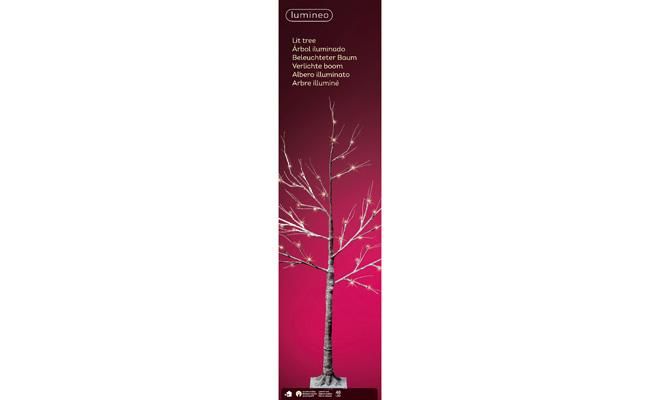 Led boom sneeuw L 125cm, 48 lamps warm wit, Led kerstverlichting - afbeelding 1