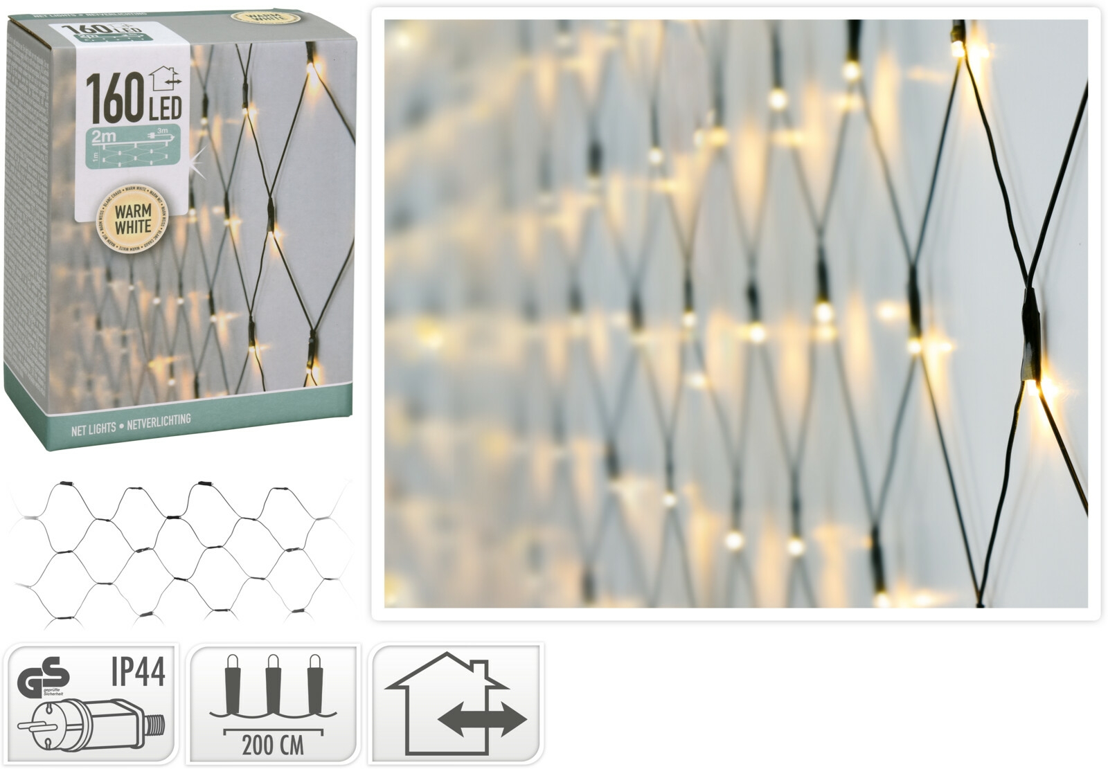 netverlichting 160 warm wit buiten, Led kerstverlichting Tuincentrum Bull