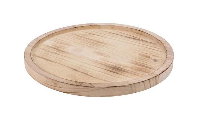 onderbord rond, hout, dia 27x27x1,8cm, naturel kleur Tuincentrum Bull