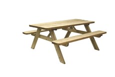 Picknicktafel Easy, 40 mm dik, bladmaat 180 x 70 cm, groen geïmpregneerd.