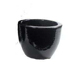 Pot, egg, zwart, b 50 cm, h 40 cm, Mega Collections - afbeelding 3