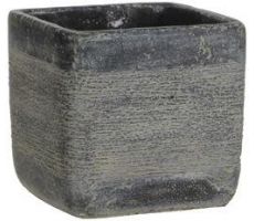 Pot kane l19b19h18cm d.grijs - afbeelding 2