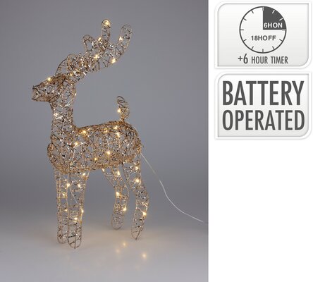 rendier deco led 40cm goud