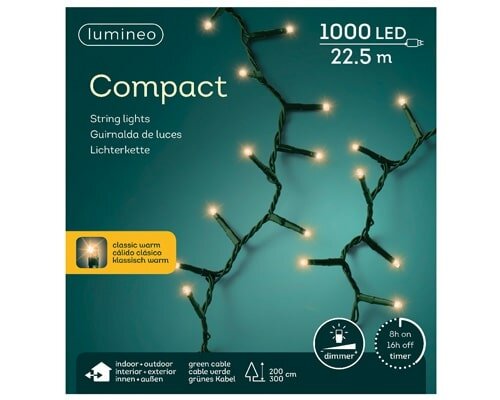 Rice led, compact, L 22,5M , 1000 lights klassiek warm - afbeelding 1