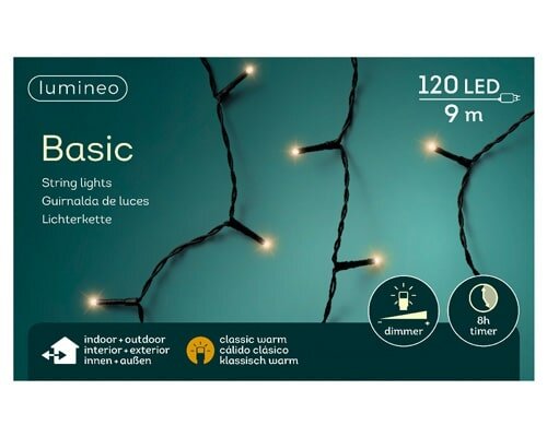 Rice led, L 9m, 120 lights klassiek warm, zwart, Led kerstverlichting - afbeelding 1