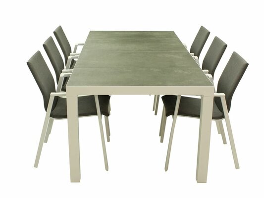 Stapelstoel 6 st. verona wit + Tafel Dakota 220 cm wit, 999,= SHOWROOM MODEL  - afbeelding 1