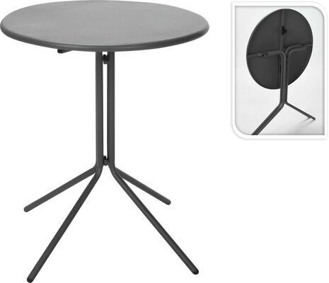 tafel opklapbaar, d58xh70cm, donkergrijs