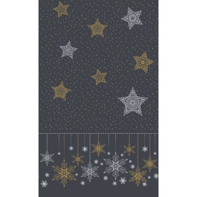 DUNI Tafelkleed L 138 B 220cm snowstars black