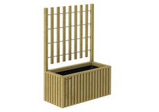 Trellis bloembak Elan 130 Excellent, 89 x 42 x 42 cm hoogte 130 cm, groen geïmpregneerd.