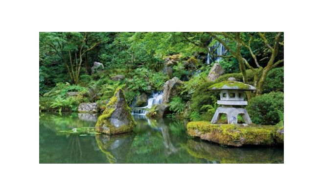 Tuinschilderij L 50 cm, B 70 cm japanse tuin
