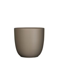Tusca pot rond taupe mat - H23 x Ø25 cm