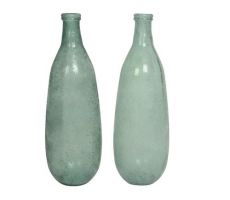 Vaas, glas, recycle, salie groen, b 25 cm, h 75 cm, per stuk
